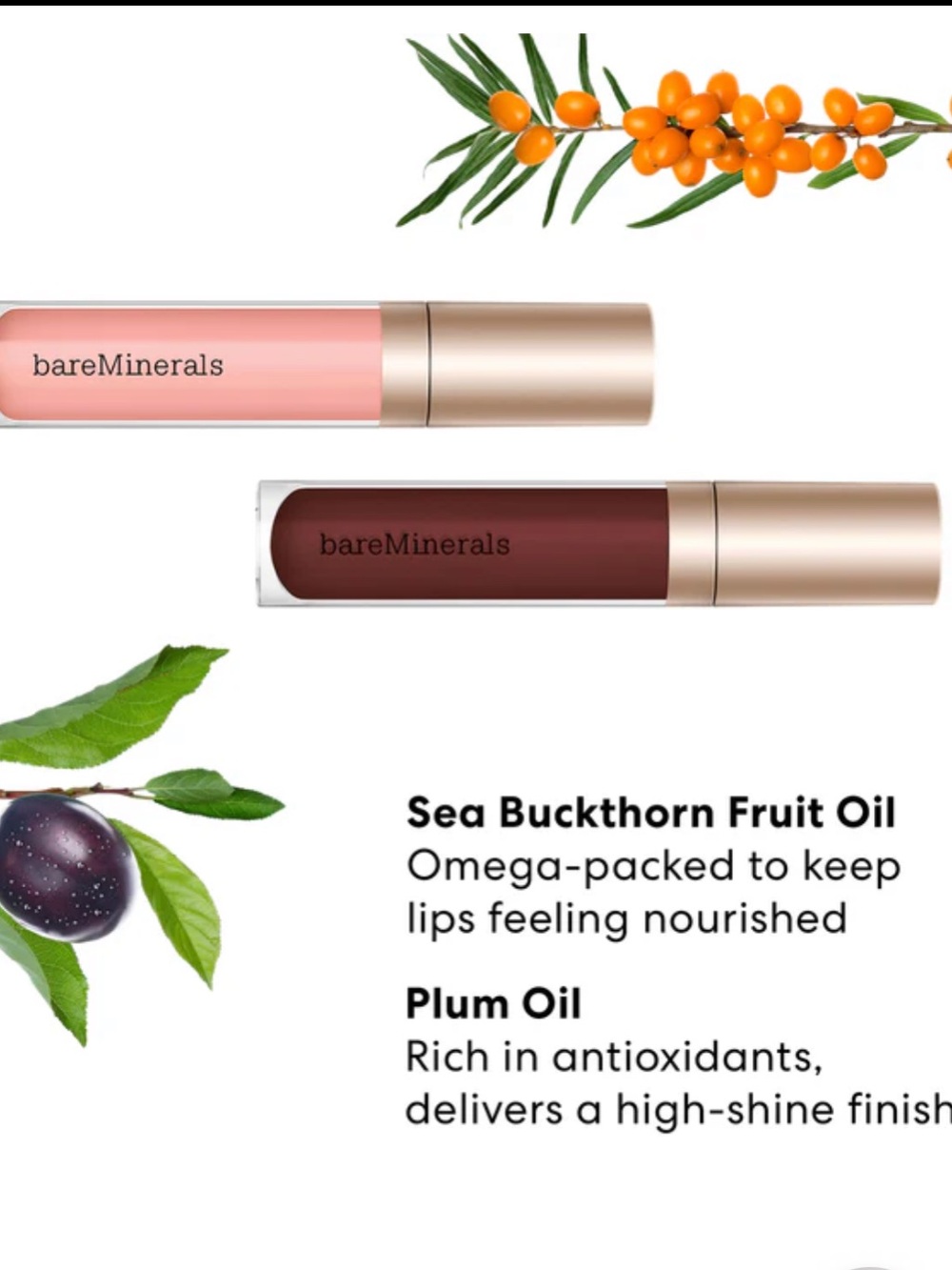 bareMinerals GLEAM ON LIP GLOSS-BALM DUO 4ml X 2 BRAND NEW IN BOX - Picture 4 of 5